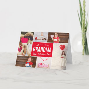 Photo Collage Valentine's Day Card for Grandma