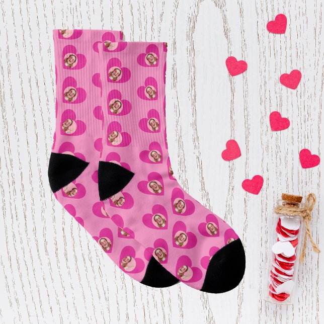 Photo Collage Valentine's Day Heart Socks (Creator Uploaded)