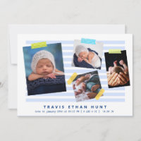 Photo Collage Washi Tape Newborn Baby Boy Birth