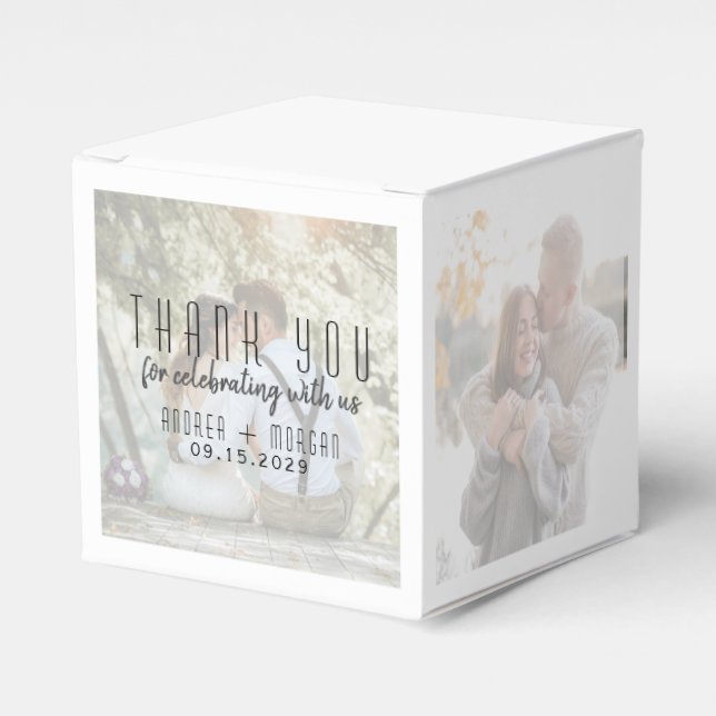 Photo Collage Wedding Favour Box (Front Side)