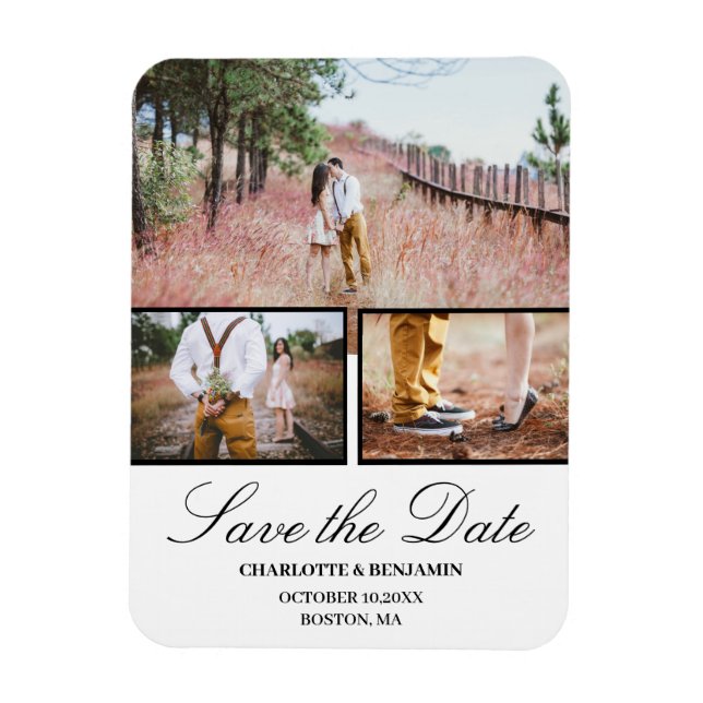  Photo Collage Wedding Save The Date Magnet (Vertical)