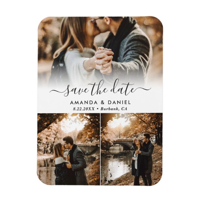 Photo Collage Wedding Save The Date Magnet (Vertical)