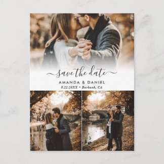 Photo Collage Wedding Save The Date Postcards