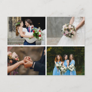 Photo collage Wedding Thank You Announcement Postcard