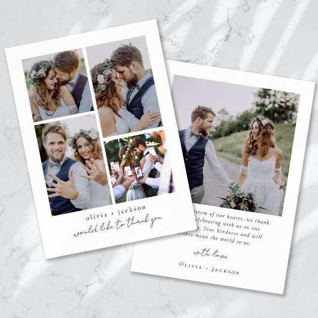 Photo Collage Wedding Thank You Card (Creator Uploaded)