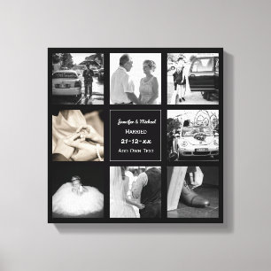 PHOTO COLLAGE Wedding Vow Renewal Anniversary Chic Canvas Print