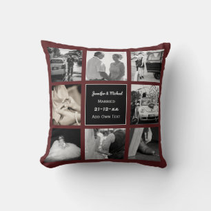 PHOTO COLLAGE Wedding Vow Renewal or Anniversary Cushion