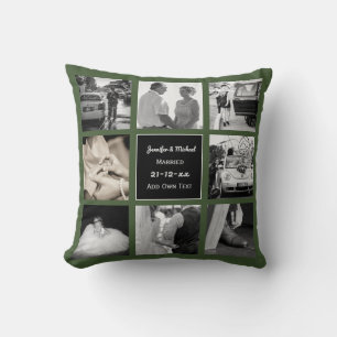 PHOTO COLLAGE Wedding Vow Renewal or Anniversary G Cushion