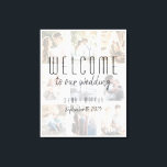 Photo Collage Wedding Welcome Canvas Print<br><div class="desc">Greet your guests in style with this Photo Collage Wedding Welcome Canvas. Featuring a custom 9-photo collage, minimalist typography, and elegant handwritten accents, this canvas print adds a personal and heartfelt touch to your wedding décor. Perfect for modern, rustic, or romantic weddings, it beautifully showcases your love story. Customise with...</div>