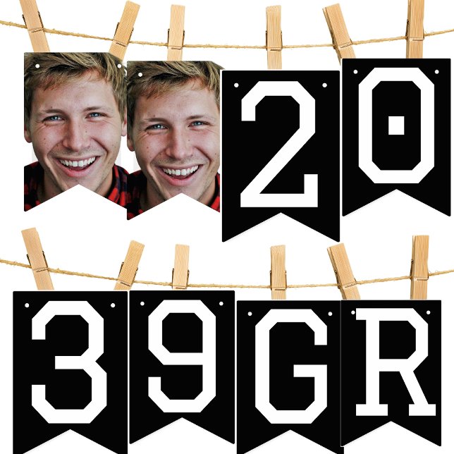 Photo Collage Year Graduate Black Party Banner (Creator Uploaded)