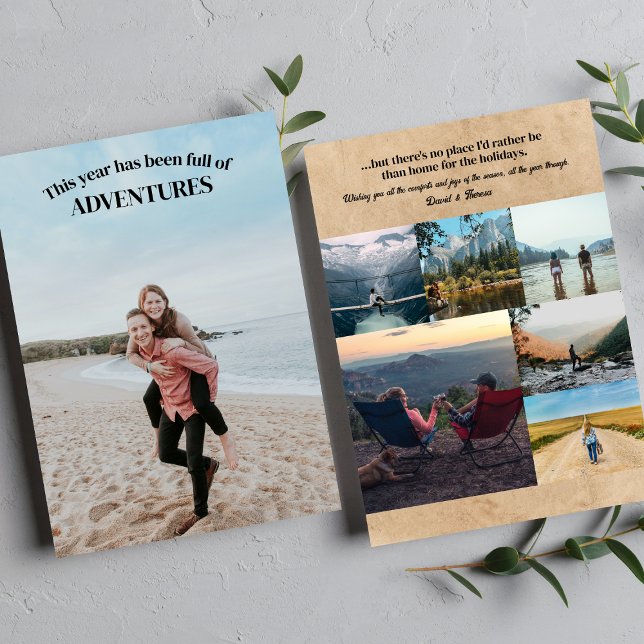 Photo Collage Year of Adventures Travel  Holiday Card (Creator Uploaded)