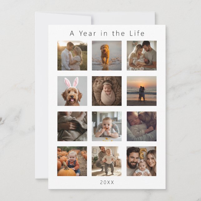 Photo Collage Year Review - Christmas New Year Holiday Card (Front)