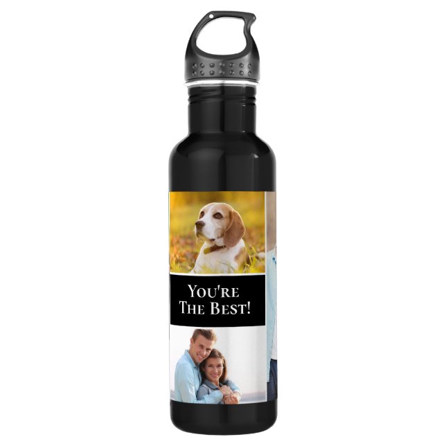 Photo collage You're the best Modern Simple Custom 710 Ml Water Bottle (Front)