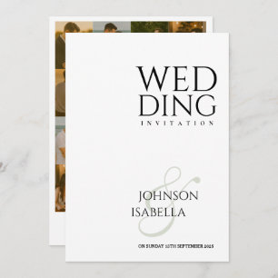 Photo collection minimal text wedding invitation  