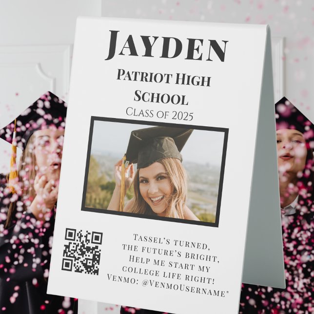Photo College Fund QR Code Graduation Party Catchy (Creator Uploaded)