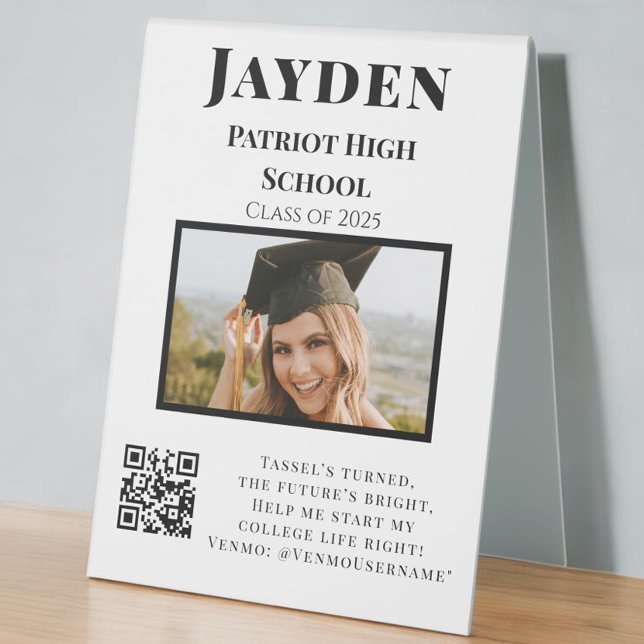Photo College Fund QR Code Graduation Party Catchy (Creator Uploaded)