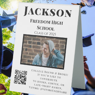 Photo College Fund QR Code Graduation Party Funny