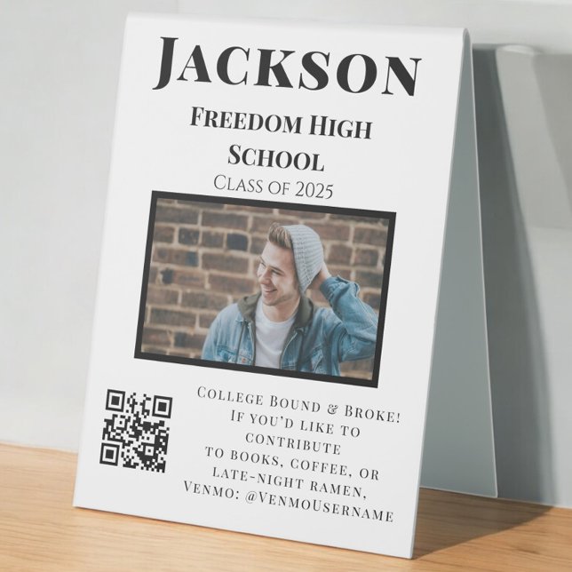 Photo College Fund QR Code Graduation Party Funny (Creator Uploaded)