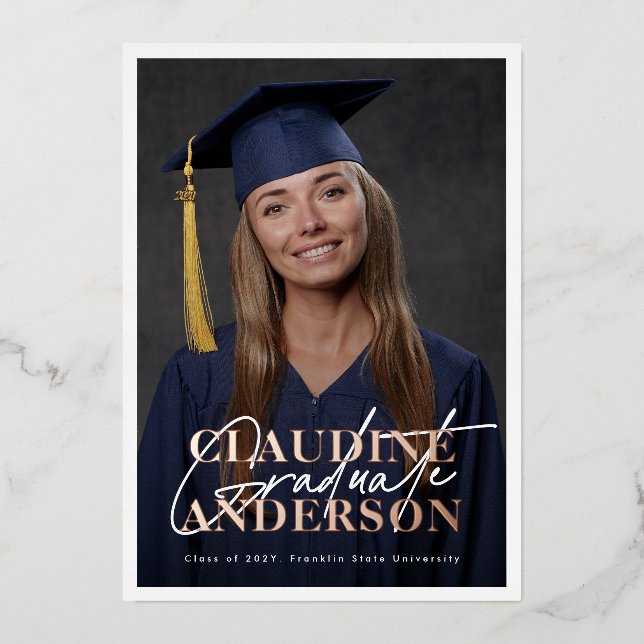 Photo College University Rose Gold Graduate Party (Front)