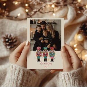 Photo Colorful Nutcracker Christmas Holiday Card