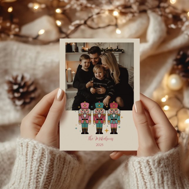 Photo Colourful Nutcracker Christmas Holiday Card (Creator Uploaded)