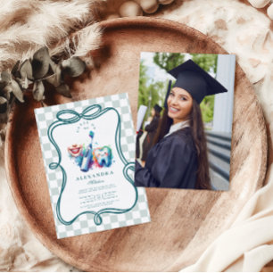 Photo Colourful Watercolor Dentist Graduation  Invitation