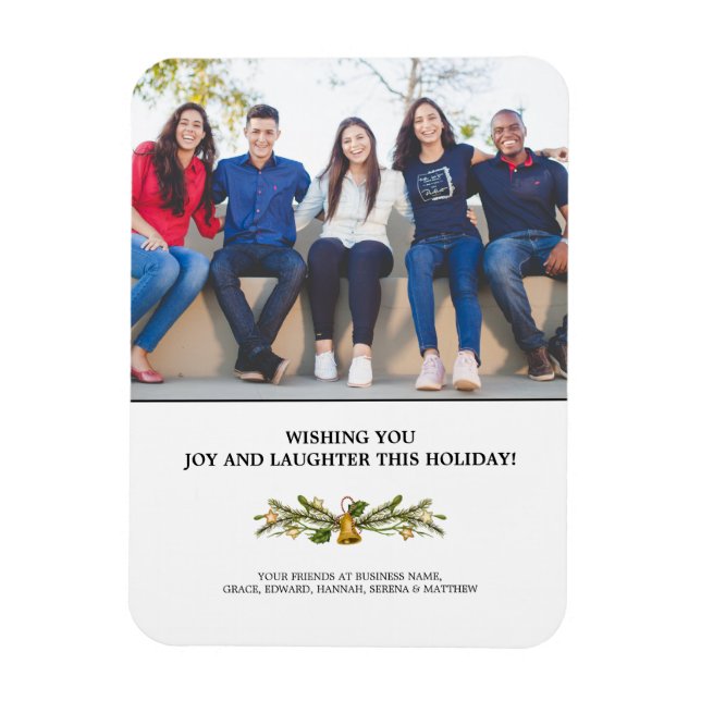 Photo Company Business Holiday Card Magnet (Vertical)