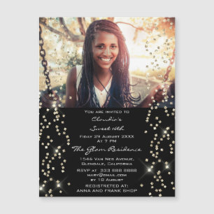 Photo Confetti Bridal Shower Birthday Party Black