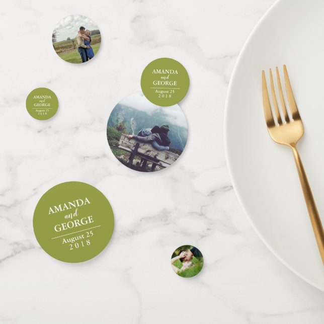 Photo confetti wedding personalised table decor (Group)