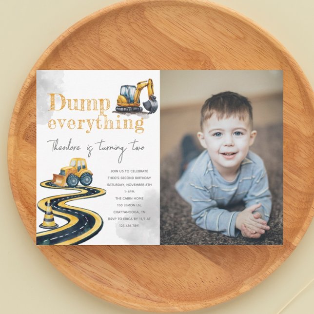 Photo Construction 2nd 3rd 4th Birthday  Invitation (Creator Uploaded)