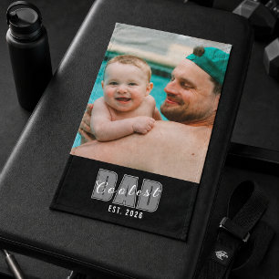 Photo Coolest Dad Est. Custom Year - Sports Hand Towel