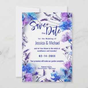 Photo  Cornflowers and Lavender Elegance Save The Date