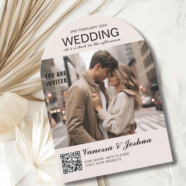 Photo Cover Magazin QR Code Wedding Invitation (Photo Cover Magazin QR Code Arch Wedding Invitation)