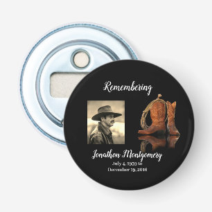 Photo, Cowboy Hat and Rope Memorial  Bottle Opener