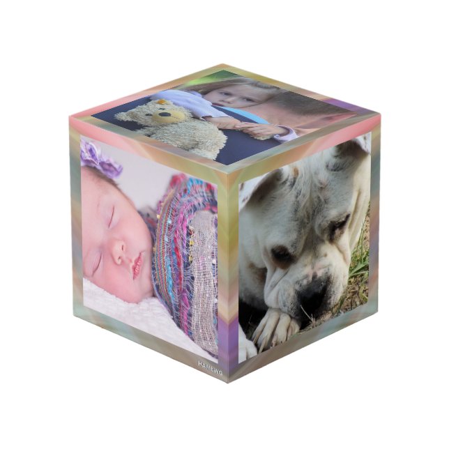 Photo Cube - HAMbWG - With soft colourful frames (Front Angled)