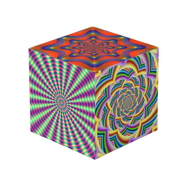 Photo Cube  with Fractal Images (Front Angled)