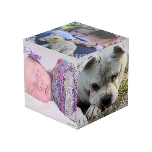 Photo Cube with lacy look framing  - HAMbWG (Front Angled)