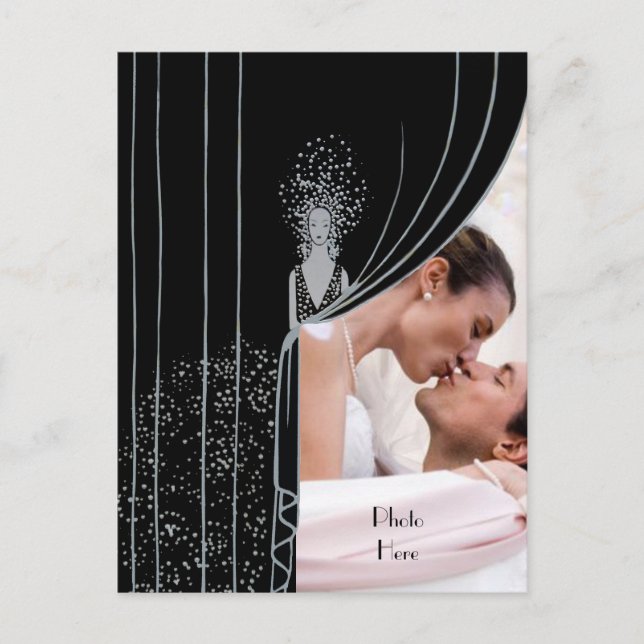 PHOTO Curtain Fashion Plate ~ Postcard Invitation (Front)