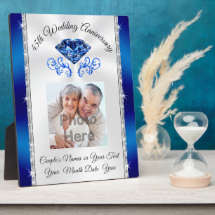 Photo Custom 45 Year Wedding Anniversary Gift Plaque
