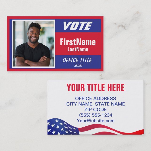 Photo Custom Campaign Template Business Card (Front/Back)