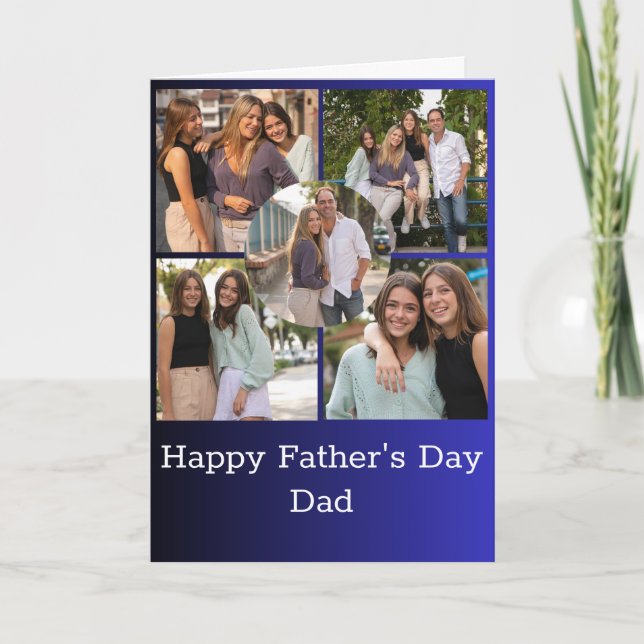 Photo Custom Collage Father's Day Card (Front)