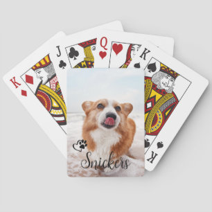 Photo Custom Dog Cat Pet Name Monogram  Playing Cards