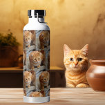 Photo Custom Dog Cat Pet Template Repeating  Water Bottle<br><div class="desc">This design may be personalised in the area provided by changing the photo and/or text. Or it can be customised by clicking Personalise this Template and then choosing the click to customise further option and delete or change the colour of the background, add text, change the text colour or style,...</div>
