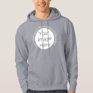 photo custom edit circle, text stag  hoodie