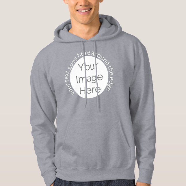 photo custom edit circle, text stag  hoodie (Front)