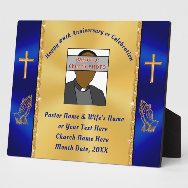 Photo Custom Gifts for Pastor and Wife Anniversary Plaque (Side)