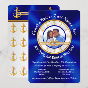 Photo Custom Nautical Themed Wedding Invitations