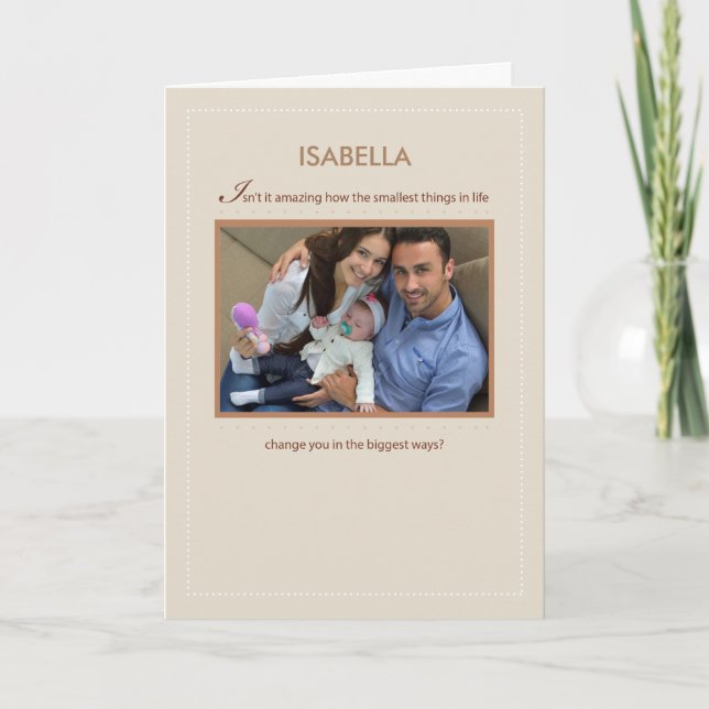 Photo Custom Personalise Name Congratulations Baby Card (Front)