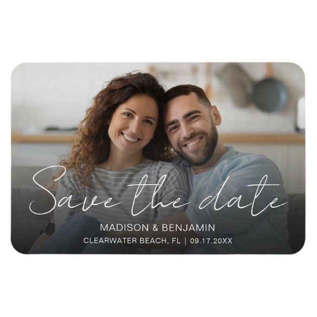 Photo Custom Save The Date Wedding Engagement Magnet (Horizontal)