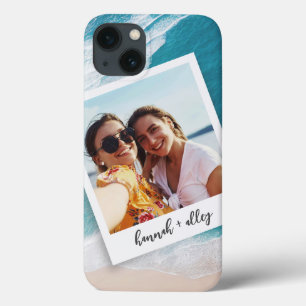 Photo Custom Script Text Beach iPhone 13 Case